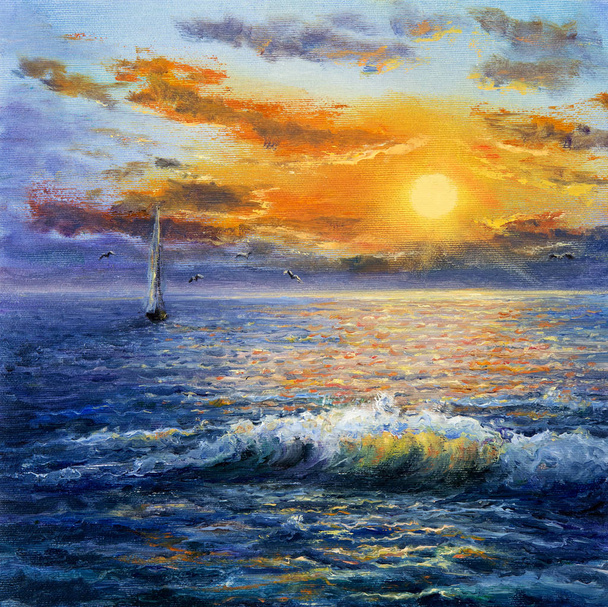západ slunce nad oceánem - Fotografie, Obrázek