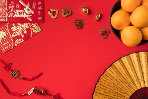 oriental decorations and tangerines  - Photo, image