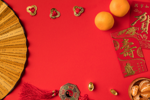 chinese decorations and tangerines - Photo, Image