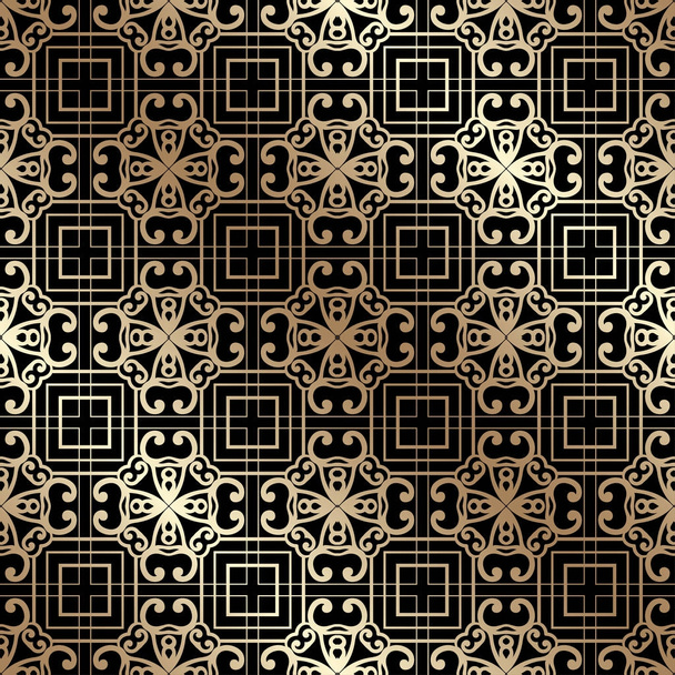 Golden ornamental seamless pattern. Template for design. Vector - Vetor, Imagem