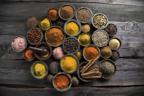A selection of various colorful spices      - Photo, Image