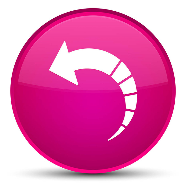 Terug pijl pictogram speciale roze ronde knop - Foto, afbeelding