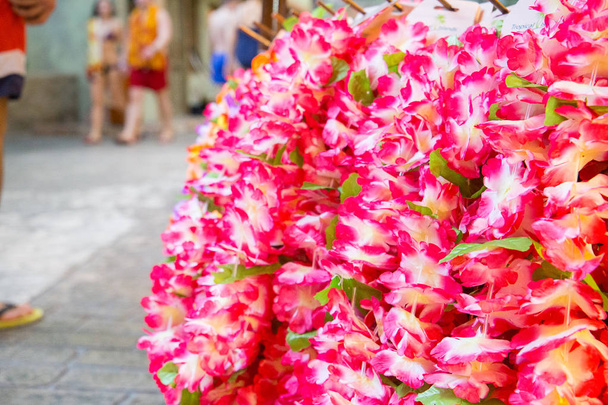 Colorful Hawaiian Lei with Colorful Flowers - Photo, Image