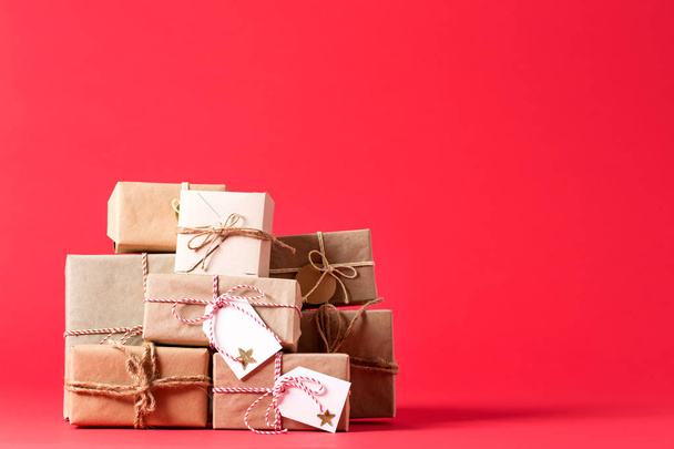 Collection of Christmas present boxes - Fotoğraf, Görsel