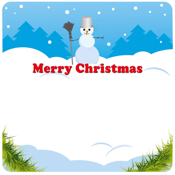 Carte de Noël. bonhomme de neige en arrière-plan. choix pour congratula
 - Vecteur, image