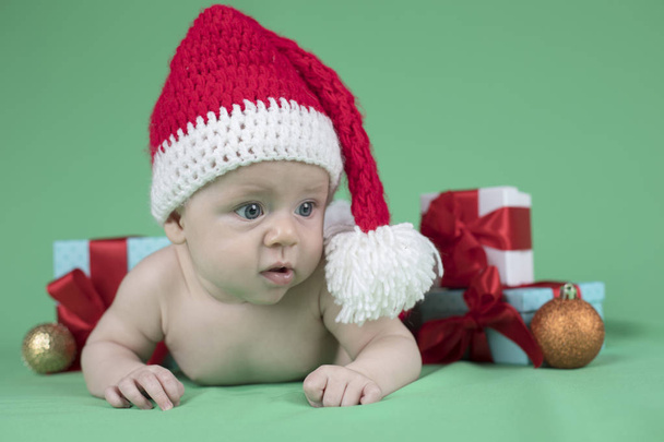 Happy Santa Christmas baby - Foto, afbeelding