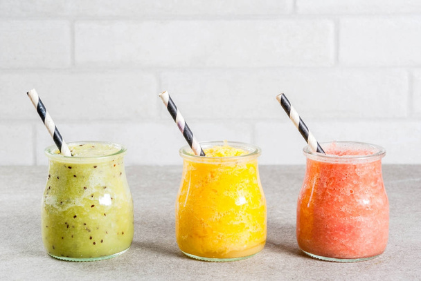 Various tropical fruit smoothies - Photo, Image