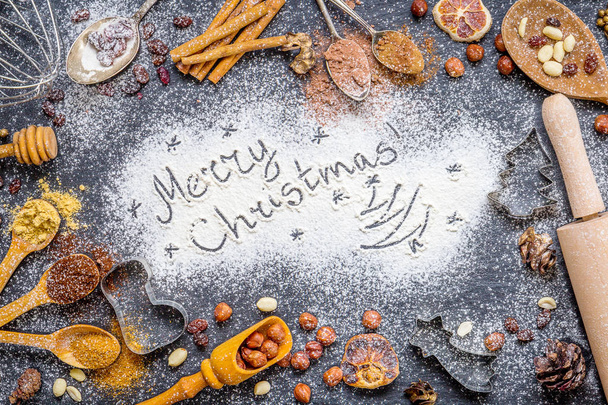 Stone Board with Christmas Decorations  - 写真・画像