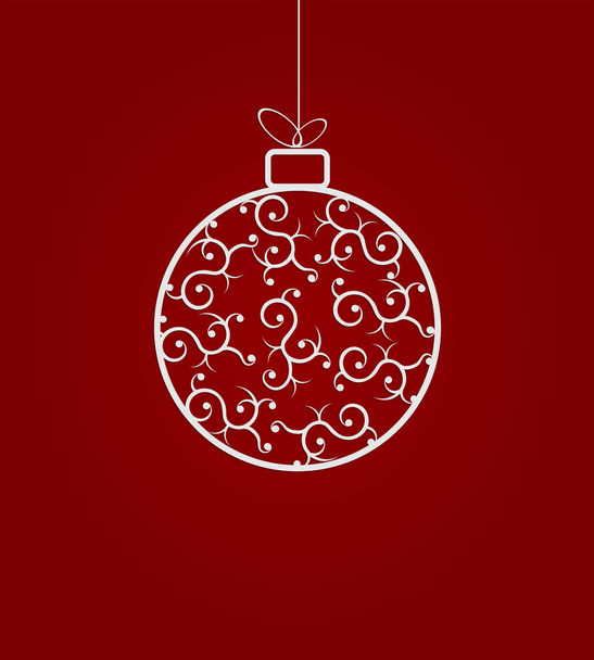 eine Weihnachtskugel mit Muster - Vektor, Bild