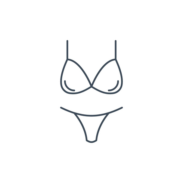 The linear vector icon women's underwear - Vector, Image