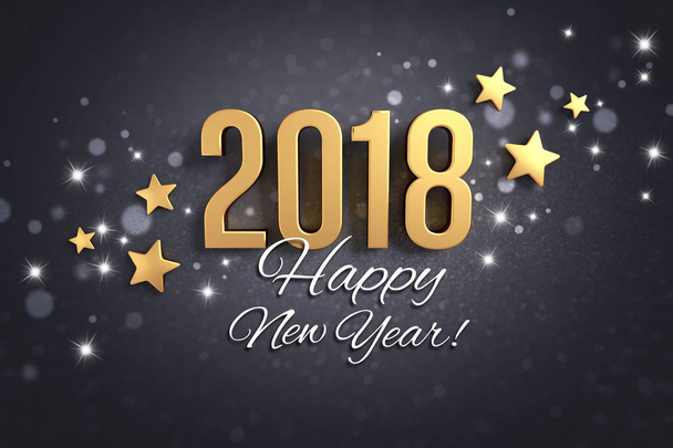Ευτυχισμένο το νέο έτος 2018 ευχετήρια κάρτα - Φωτογραφία, εικόνα