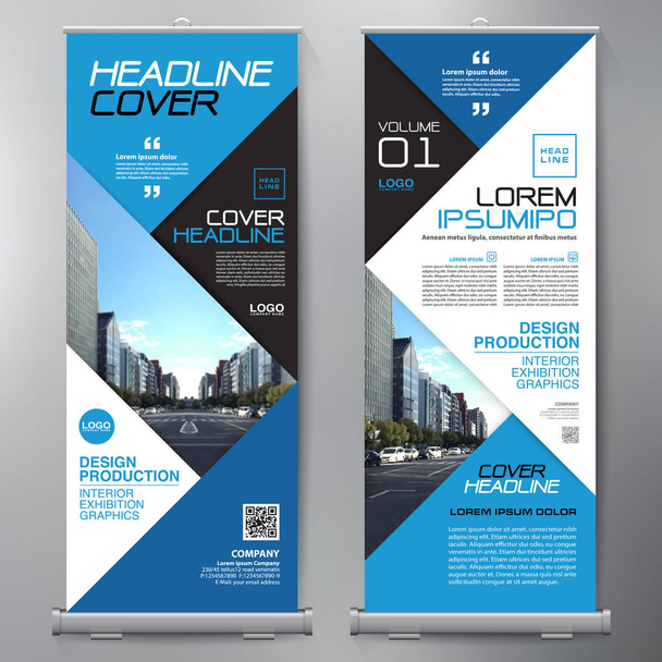Business Roll Up. Standee Design. Banner Template. Presentation  - Vector, Image