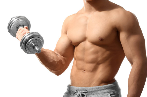 young man with dumbbell - Foto, immagini
