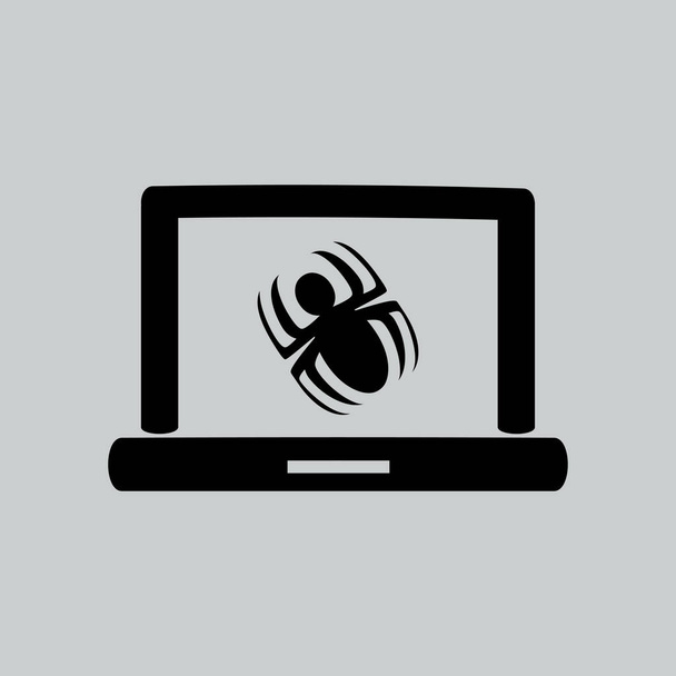 Laptop está infectado por malware
 - Vector, imagen