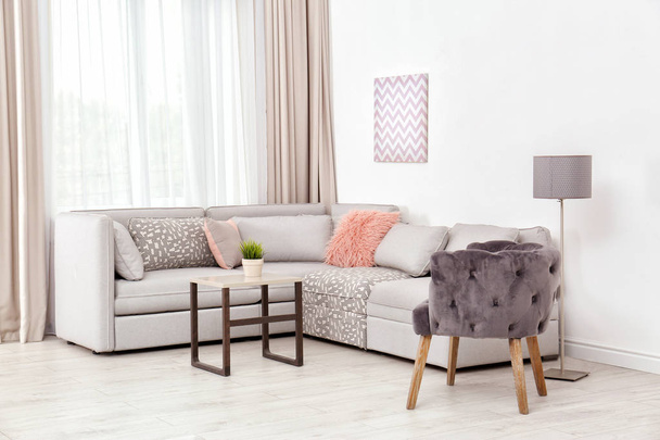Modern design of living room interior - Φωτογραφία, εικόνα