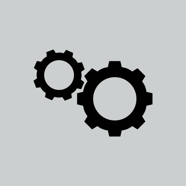 Cogwheels icono plano
 - Vector, Imagen