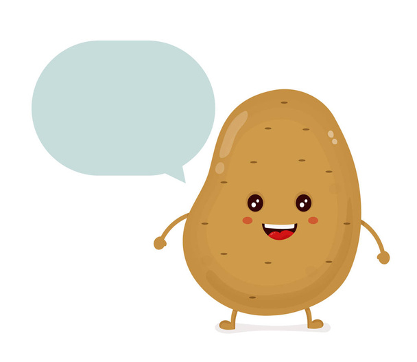 Cute gelukkig lachend grappige aardappel met  - Vector, afbeelding