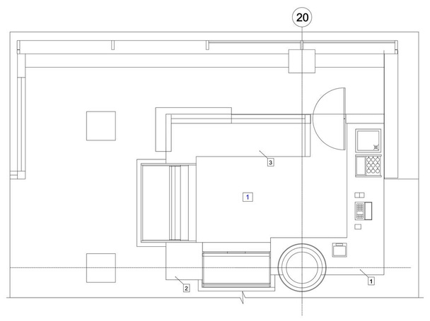 Standardní nábytek symboly používané v plány architektury - Vektor, obrázek