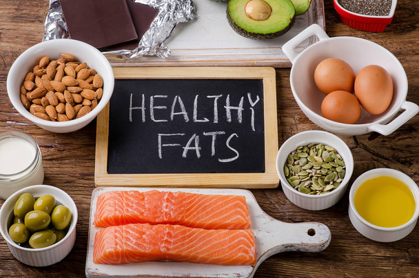 Selection of healthy fat sources - Foto, Imagem
