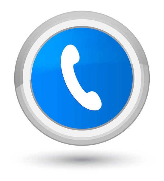 Εικονίδιο προνομιακή κυανό μπλε στρογγυλό κουμπί τηλεφώνου - Φωτογραφία, εικόνα