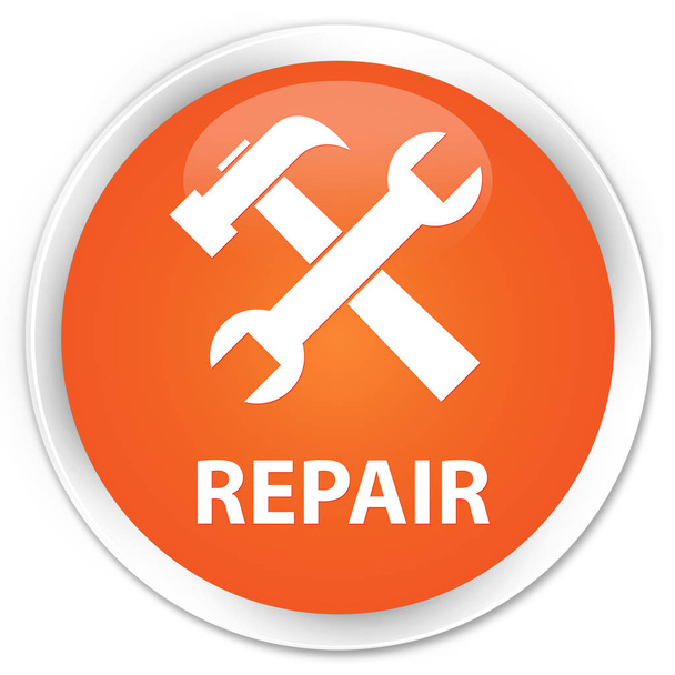 Reparatie (extra pictogram) premie oranje ronde knop - Foto, afbeelding