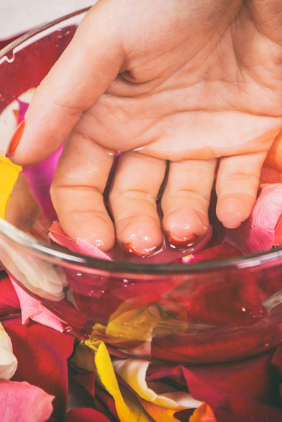 manicure process at the spa. - Photo, Image