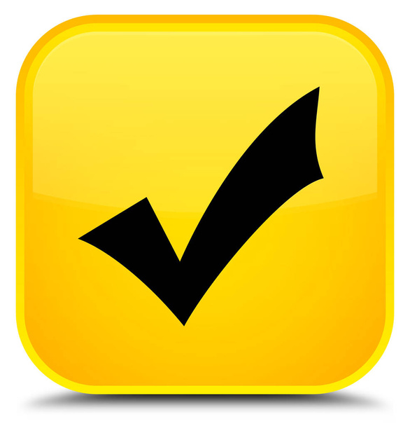 Validation icon special yellow square button - Zdjęcie, obraz