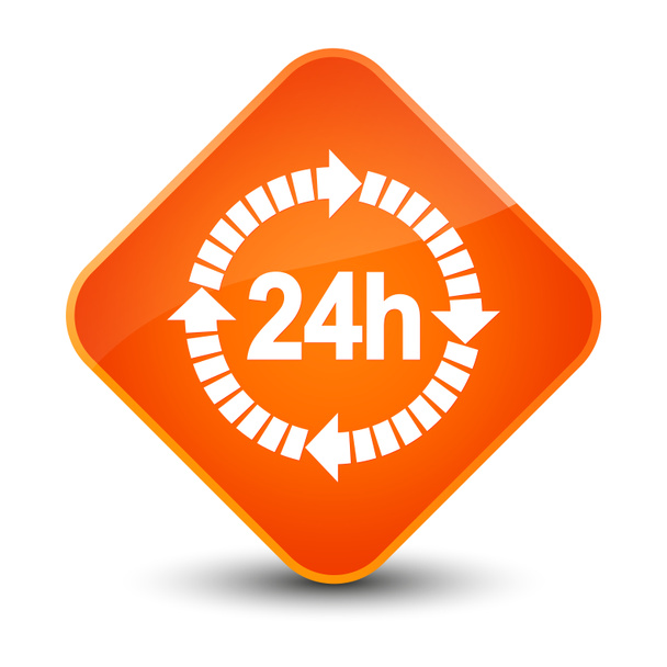 24 órás szállítási ikon elegáns orange gyémánt gomb - Fotó, kép