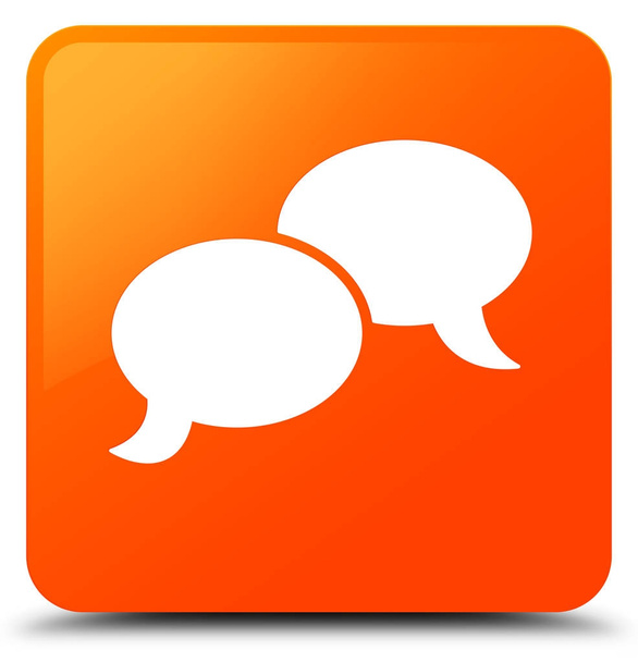 Sohbet kabarcık simgesi turuncu kare düğme - Fotoğraf, Görsel