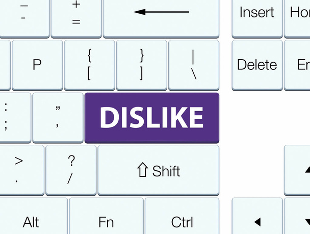 紫色のキーボード ボタンを嫌う - 写真・画像