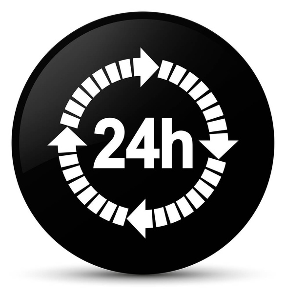 24 horas icono de entrega botón redondo negro
 - Foto, imagen