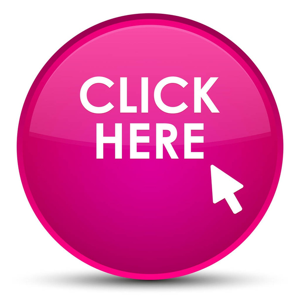 Click here special pink round button - Foto, Bild