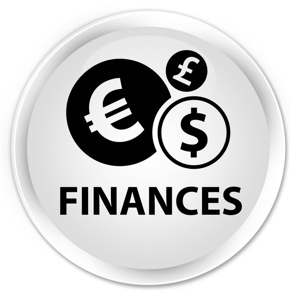 Pénzügyek (euro jel) prémium fehér kerek gomb - Fotó, kép