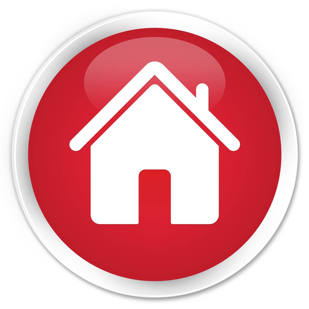 ホーム アイコン プレミアム赤ラウンド ボタン - 写真・画像
