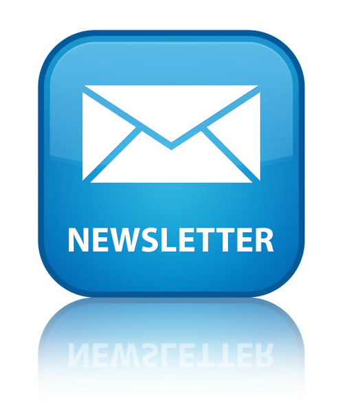 Newsletter special cyan blue square button - Photo, Image