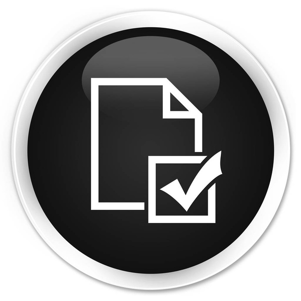 Survey icon premium black round button - Foto, immagini