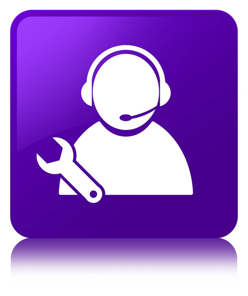 Soporte técnico icono púrpura botón cuadrado
 - Foto, imagen