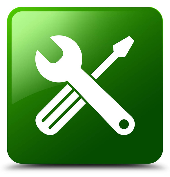 Τετράγωνο κουμπί του εργαλεία εικονίδιο πράσινο - Φωτογραφία, εικόνα