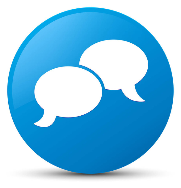 Συνομιλία φούσκα εικονίδιο κυανό μπλε στρογγυλό κουμπί - Φωτογραφία, εικόνα