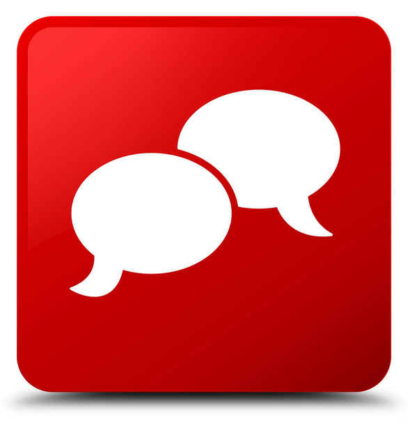 Κουμπί κόκκινο τετράγωνο εικονίδιο φούσκας συνομιλίας - Φωτογραφία, εικόνα