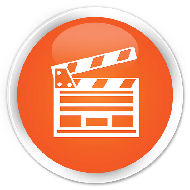 Ikony kina premium pomarańczowy okrągły przycisk - Zdjęcie, obraz