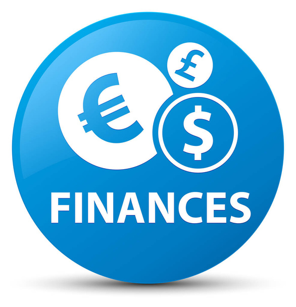 Οικονομικά (σύμβολο ευρώ) κυανό μπλε στρογγυλό κουμπί - Φωτογραφία, εικόνα