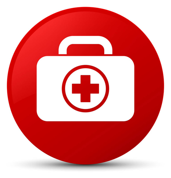 First aid kit icon red round button - Фото, изображение