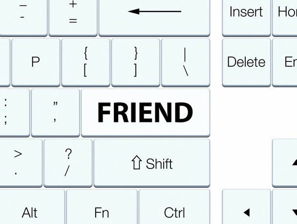 Friend white keyboard button - Photo, Image