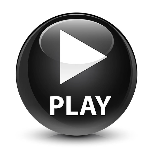 Jogar botão redondo preto vítreo
 - Foto, Imagem