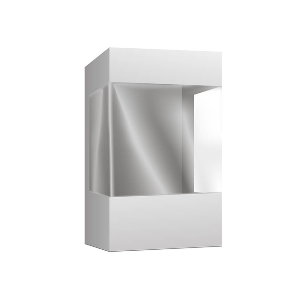 Witte product mock pakket doos met venster afbeelding geïsoleerd op een witte achtergrond. Product verpakking vector. - Vector, afbeelding