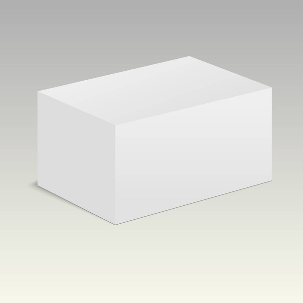 Witte kartonnen pakket doos. Illustratie Vector - Vector, afbeelding