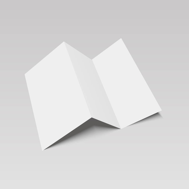 3πτυχο πρότυπο λευκό χαρτί. Εικονογράφηση διάνυσμα - Διάνυσμα, εικόνα