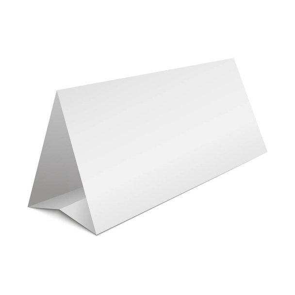Folleto de papelería de folleto con etiqueta de mesa de pie de papel blanco. Ilustración vectorial
 - Vector, imagen