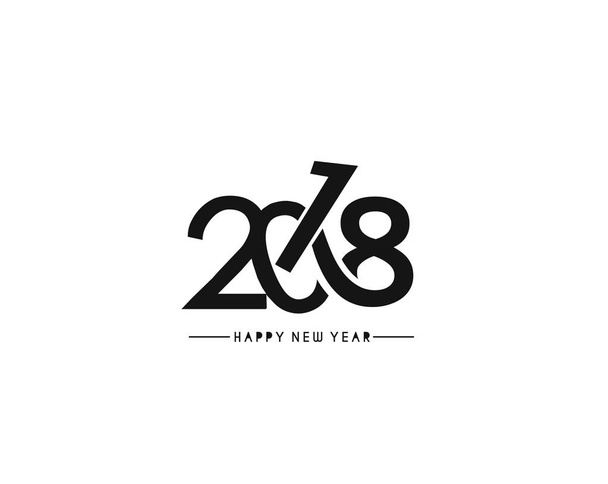 Mutlu yeni yıl 2018 metin tasarım. - Vektör, Görsel